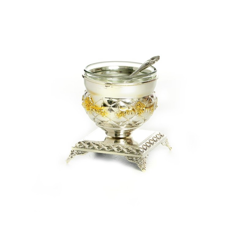 Raised Silver Plated Salt Dish with Gold El... | Salt & Pepper Shakers