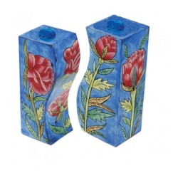 Yair Emanuel Hand Painted Wood Fitted Salt ... | Salt & Pepper Shakers