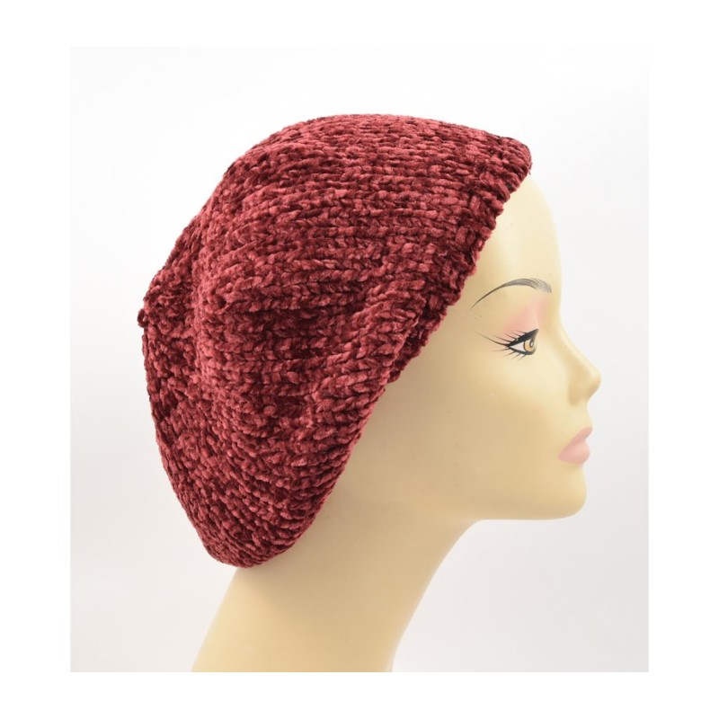 Knitted Womens Snood Beret with Inner ... | Jewish Women Head Covering