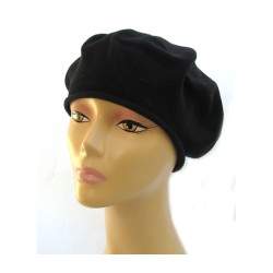 Womens Classic Black Cotton Beret | Jewish Women Head Covering