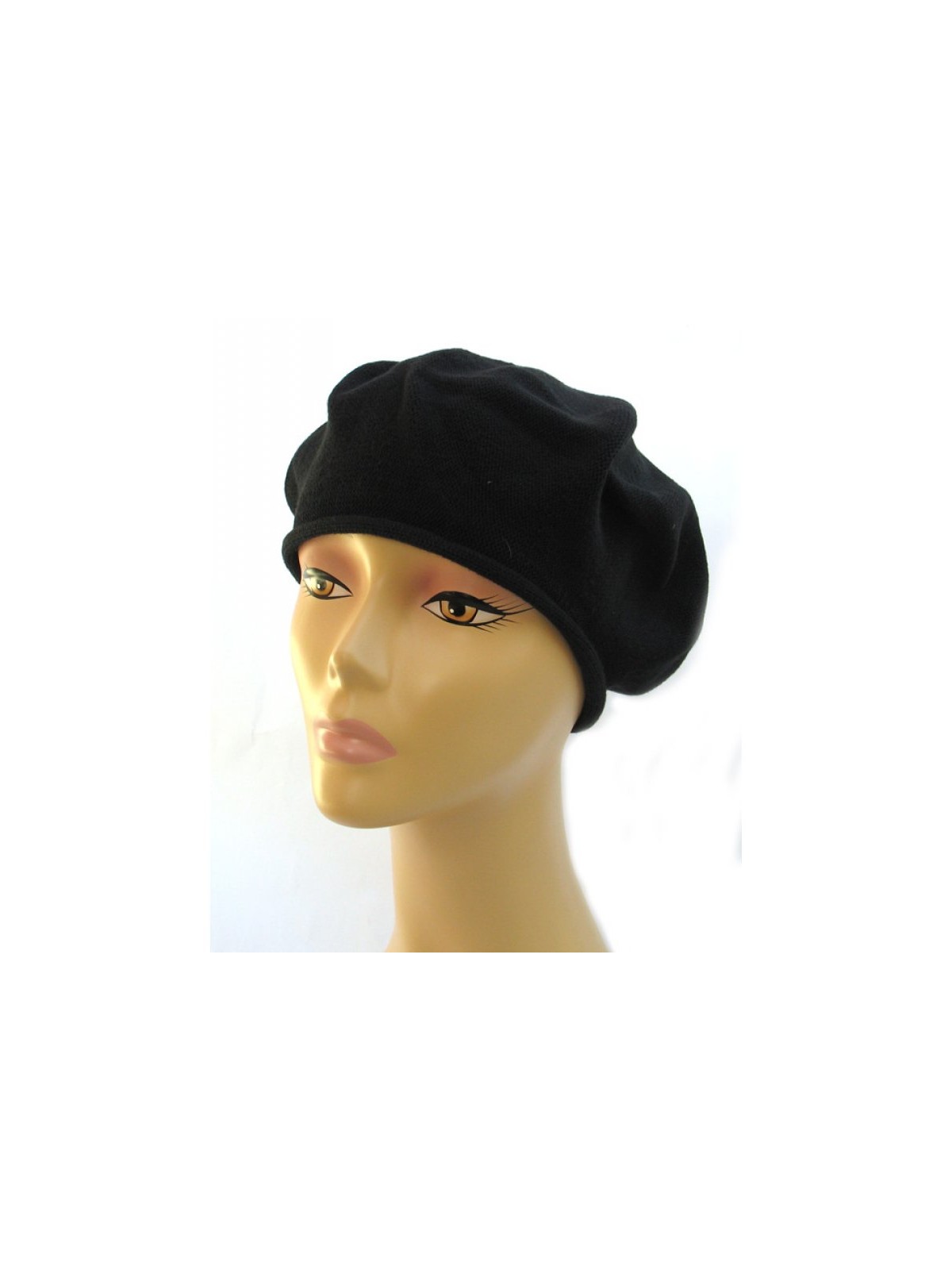 Womens Classic Black Cotton Beret | Jewish Women Head Covering