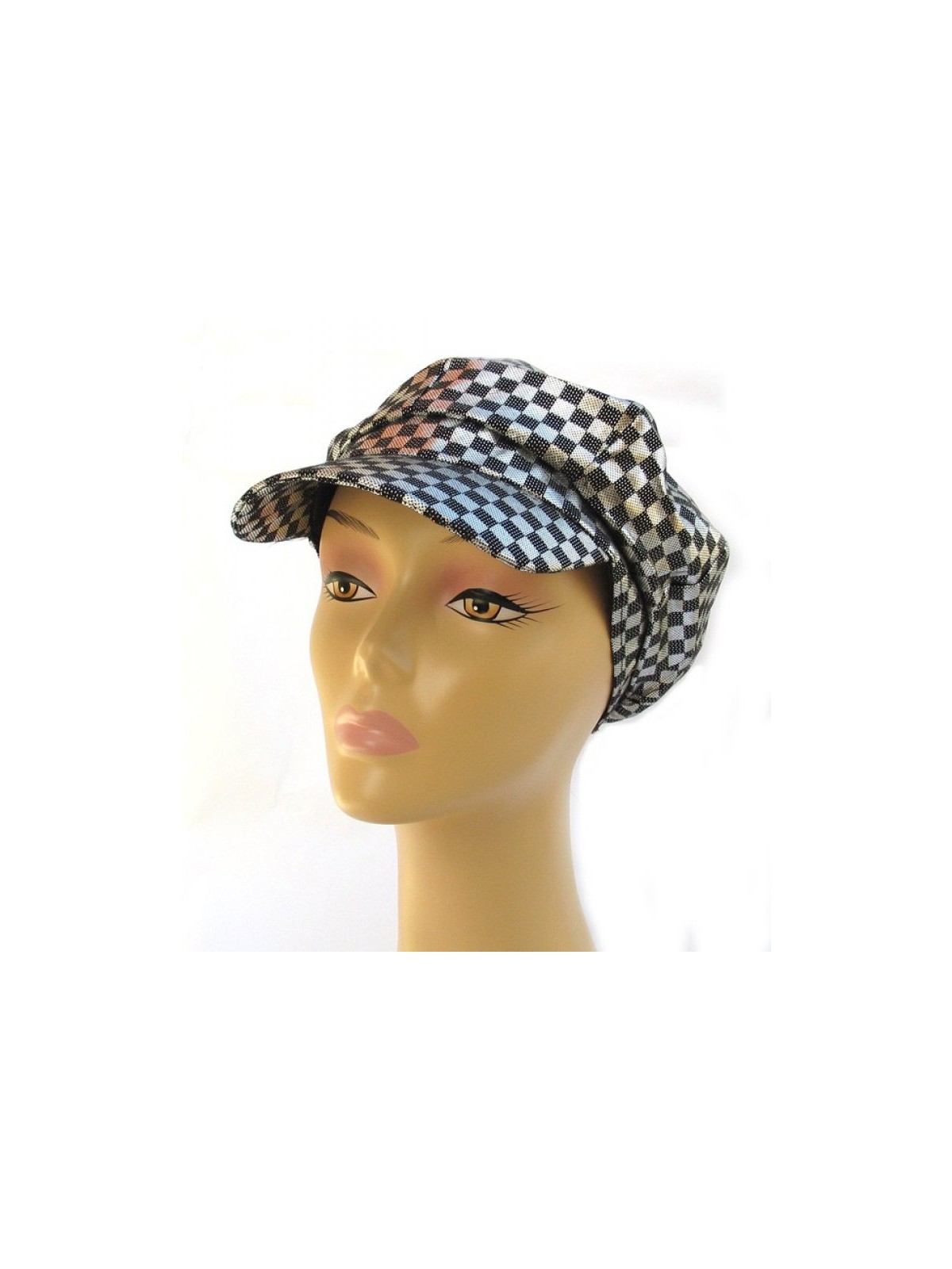 Womens Metallic Silver and Black Cap | Jewish Women Hats and Caps