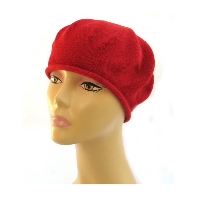 Béret classique en coton rouge Femme | Couvre-chef de femmes juives