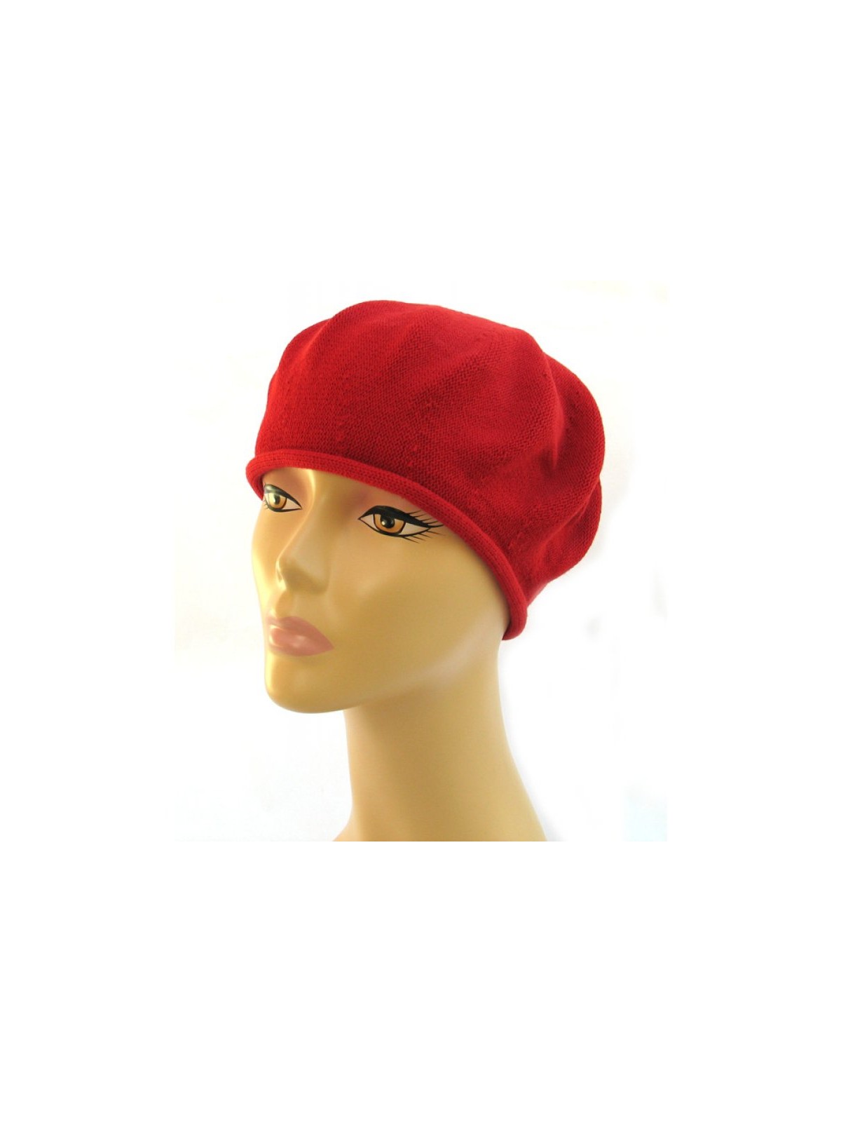 Womens Classic Red Cotton Beret | Jewish Women Head Covering