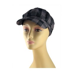 Womens Checked Cap with Metallic Threads | Jewish Women Hats and Caps