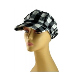 Womens Checked Cap with Metallic Threads | Jewish Women Hats and Caps