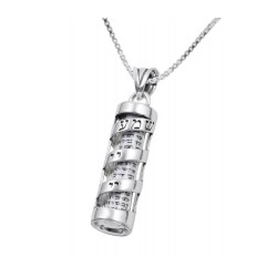 Sterling Silver Mezuzah Pendant Necklace ... | Jewish Gift from Israel