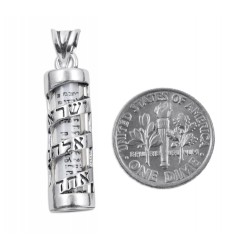 Sterling Silver Mezuzah Pendant Necklace ... | Jewish Gift from Israel
