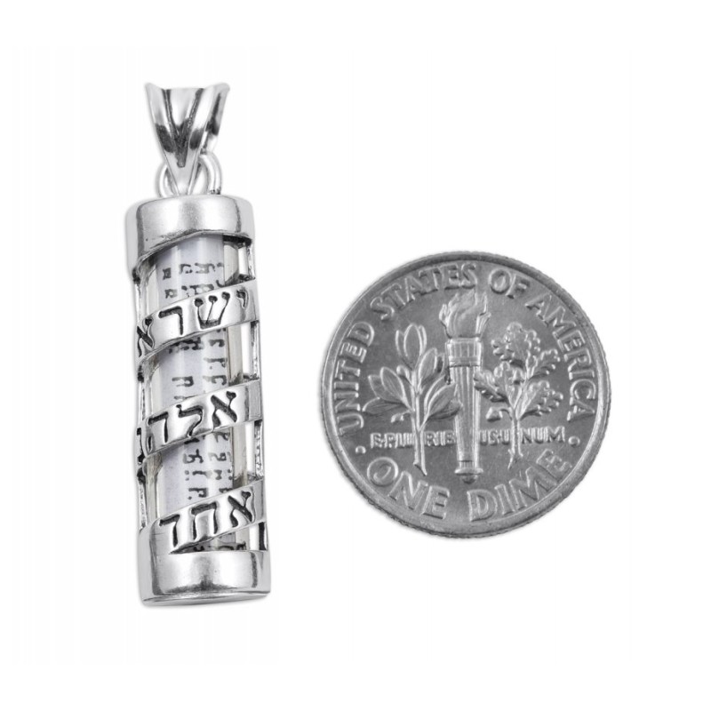 Sterling Silver Mezuzah Pendant Necklace ... | Jewish Gift from Israel