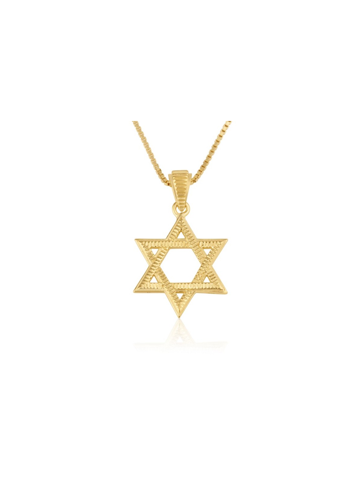 14K Solid Gold Necklace with Textured St... | 14k Gold Judaica Jewelry
