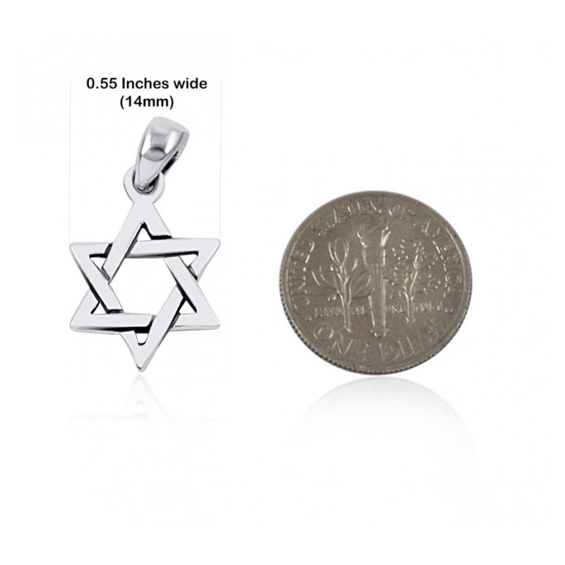 925 Sterling Silver Interlocking Triangle... | Jewish Gift from Israel