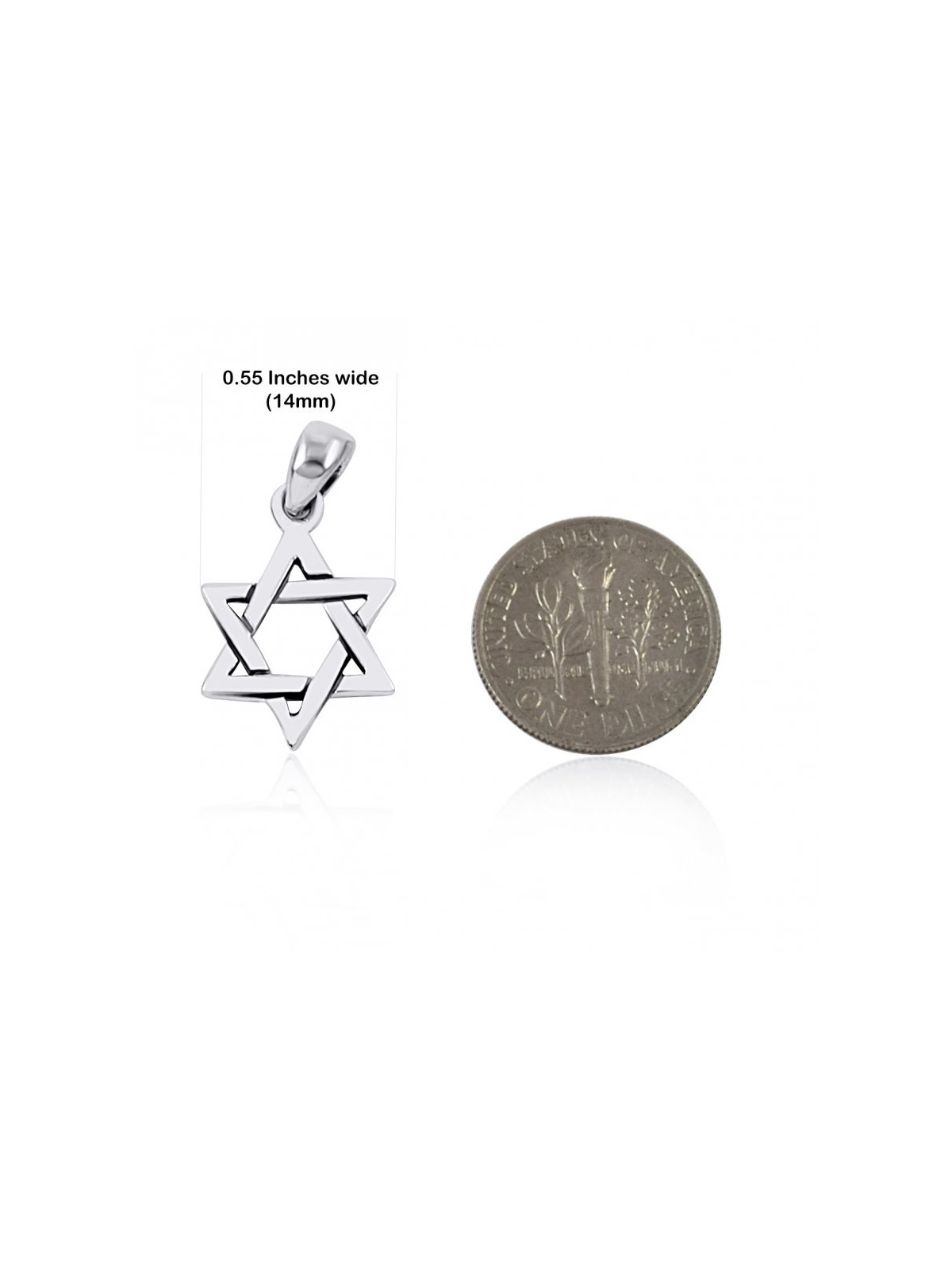 Triangle entrelacé en argent sterling 925... | Cadeau juif d'Israël