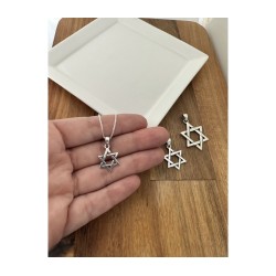 925 Sterling Silver Interlocking Triangle... | Jewish Gift from Israel