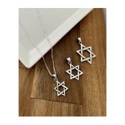 925 Sterling Silver Interlocking Triangle... | Jewish Gift from Israel