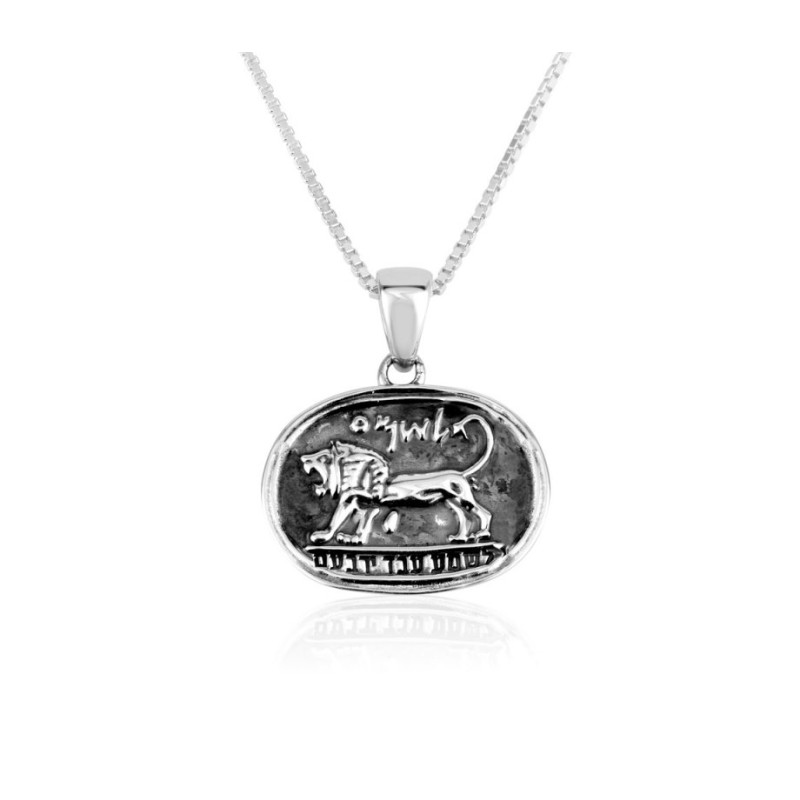 Collier pendentif en argent sterling Lion de Juda sur... | Pendentif juif