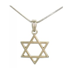 Classic Rhodium Silver Necklace with Magen David pendant | Top Sellers