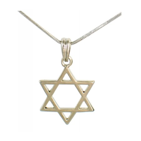 Classic Rhodium Silver Necklace with Magen David pendant | Top Sellers