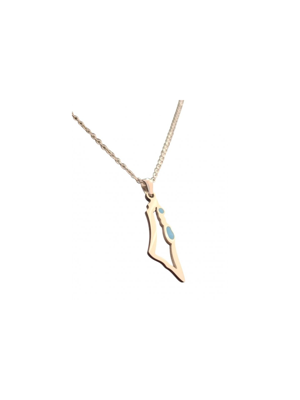 Silver Stainless Steel Pendant Necklace Outline Map ... | IDF Dog-Tags