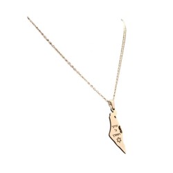 Silver Stainless Steel Pendant Necklace Map of Israe... | IDF Dog-Tags