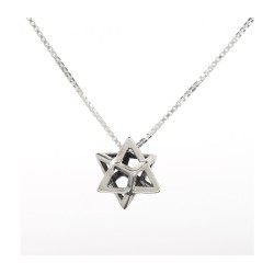 Merkaba Charm Necklace 3D Sacred Geometry... | Jewish Gift from Israel
