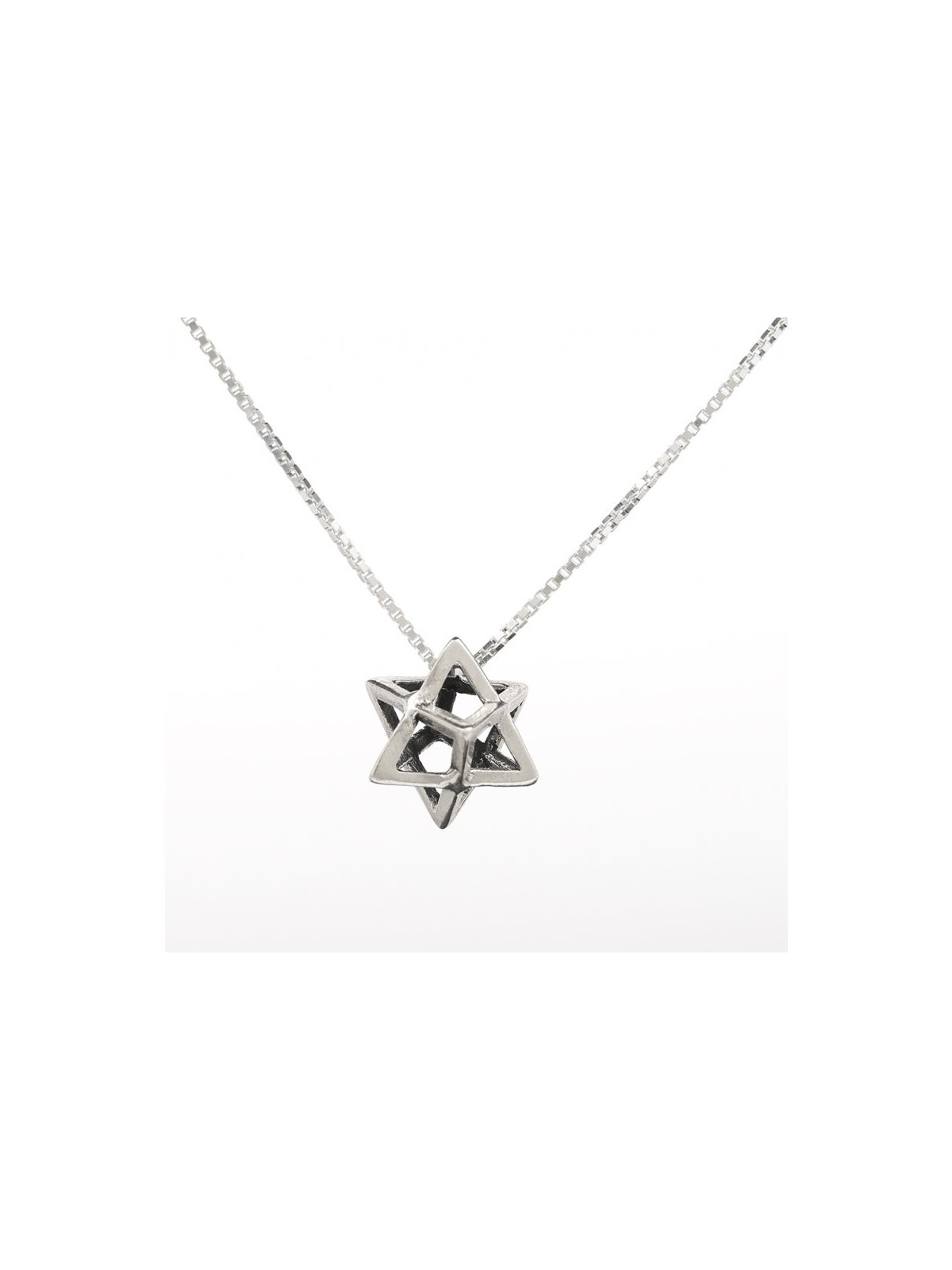 Merkaba Charm Necklace 3D Sacred Geometry... | Jewish Gift from Israel