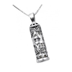 Mezuzah Necklace Pendant Sterling Silver ... | Jewish Gift from Israel
