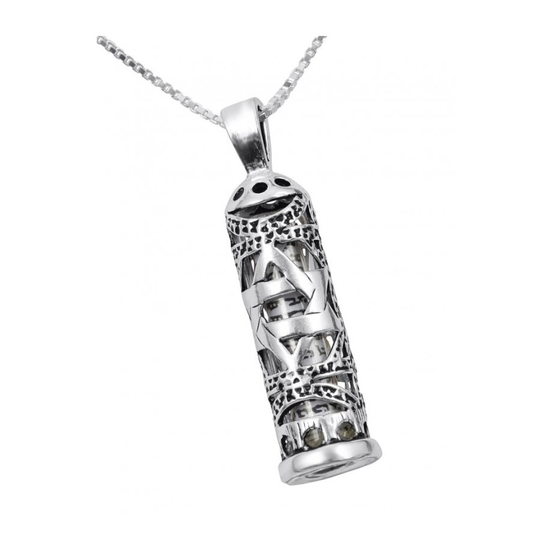 Mezuzah Necklace Pendant Sterling Silver ... | Jewish Gift from Israel