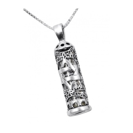 Mezuzah Necklace Pendant Sterling Silver ... | Jewish Gift from Israel