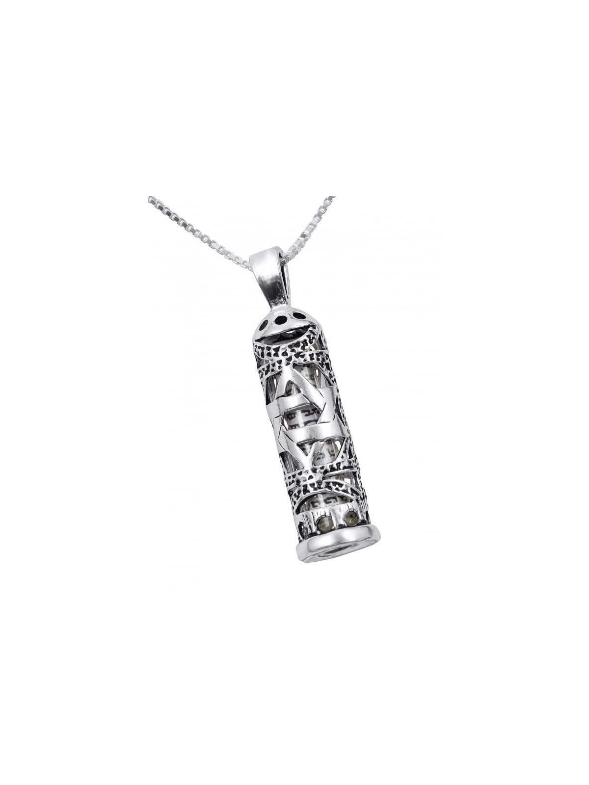 Collier pendentif mezouza en argent sterling... | Cadeau juif d'Israël