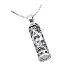 Mezuzah Necklace Pendant Sterling Silver ... | Jewish Gift from Israel