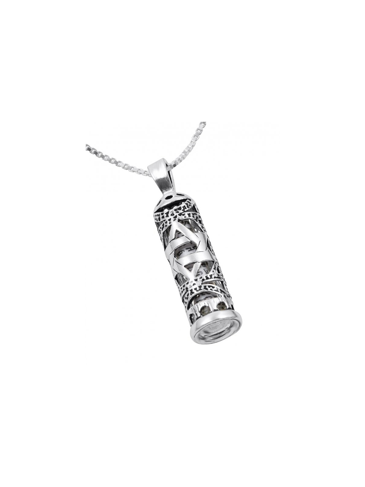 Collier pendentif mezouza en argent sterling... | Cadeau juif d'Israël