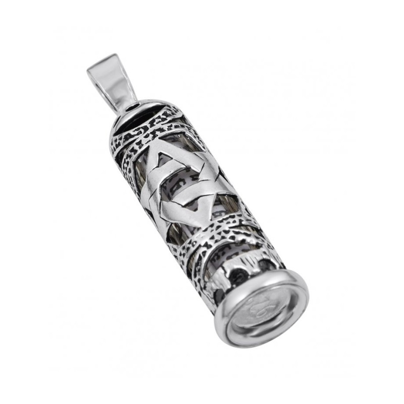 Mezuzah Necklace Pendant Sterling Silver ... | Jewish Gift from Israel
