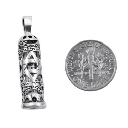 Mezuzah Necklace Pendant Sterling Silver ... | Jewish Gift from Israel