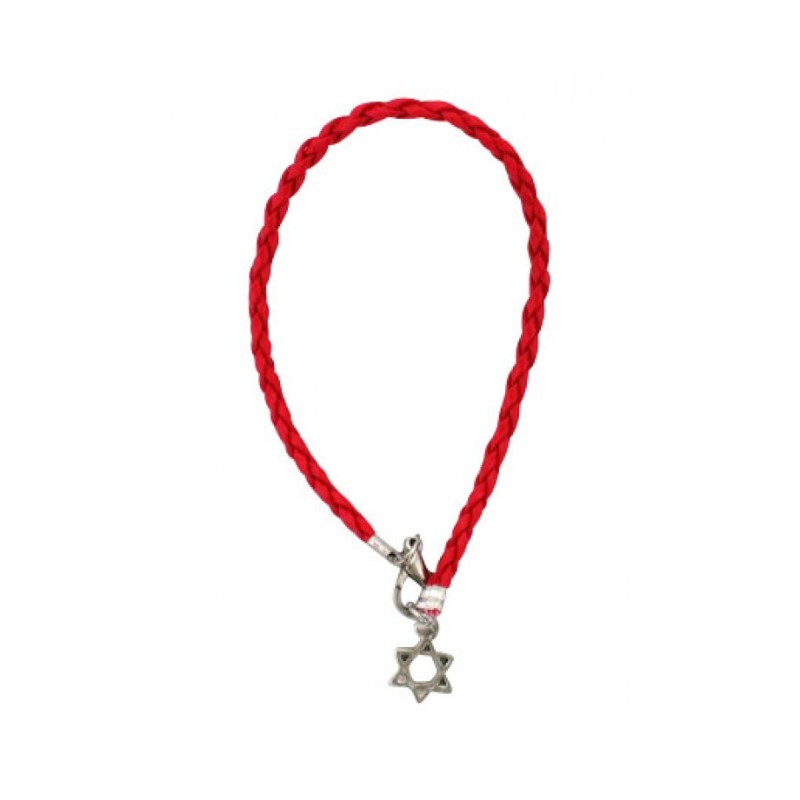 Red Braided Cord Kabbalah Bracelet Silver... | Jewish Gift from Israel