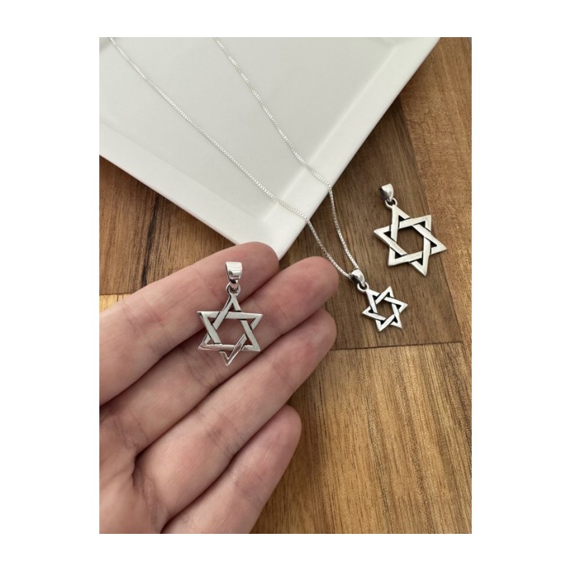 Pendentif collier étoile de David pour femmes... | Cadeau juif d'Israël