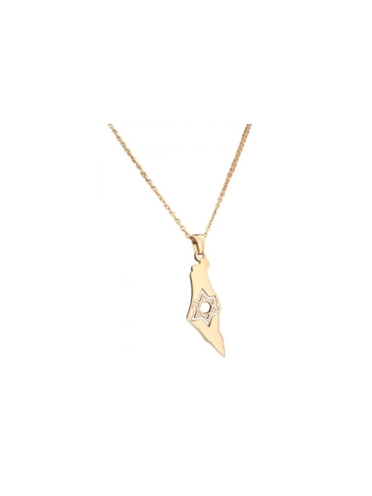 Pendant Necklace Star of David on Map of Israel %96 ... | IDF Dog-Tags