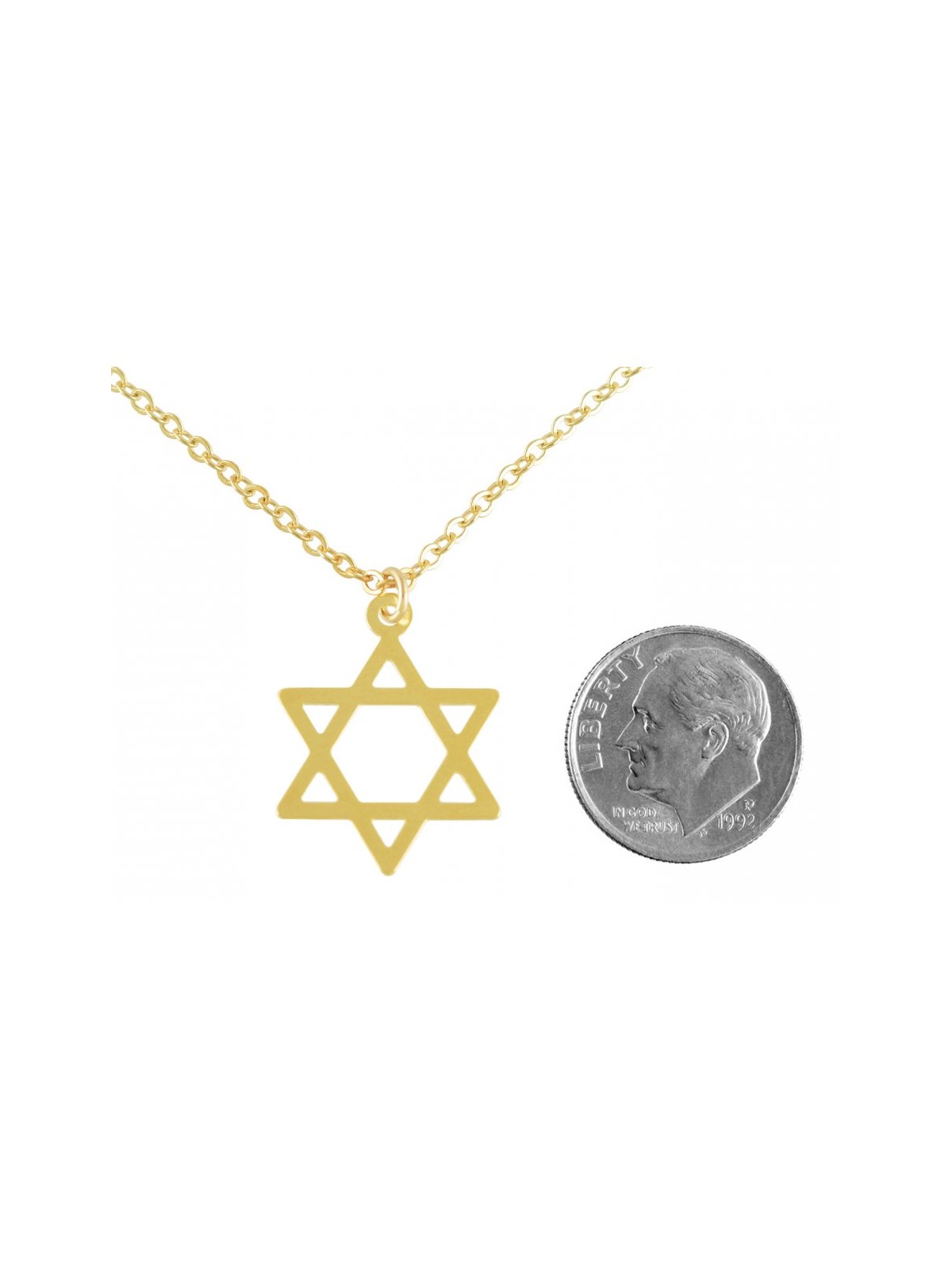 AJDesign Thin Classic 14k Gold Plated Sta... | Jewish Gift from Israel