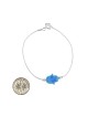 Bracelet en argent Hamsa opale bleu clair | Bijoux de mode israéliens