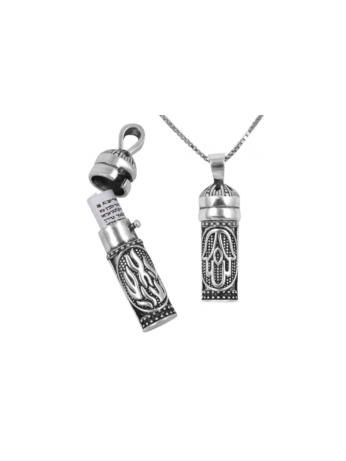 Sterling Silver Necklace with Mezuzah and... | Jewish Gift from Israel