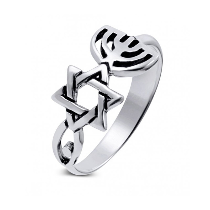 Sterling Silver Grafted Ring Spiritual Religious Jew... | Jewish Rings