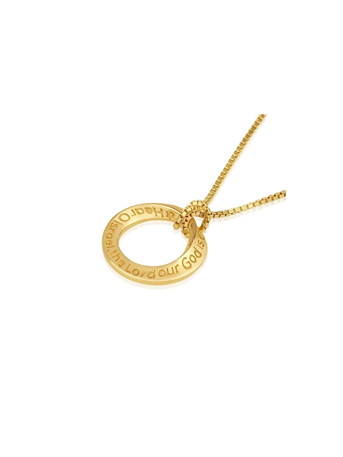 14K Gold Pendant Necklace %96 Shema Yisr... | 14k Gold Judaica Jewelry