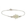 White Opal Hamsa Silver Bracelet | Bracelet Charms