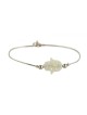 Bracelet en argent Hamsa opale blanche | Breloques pour bracelets