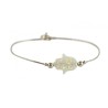 White Opal Hamsa Silver Bracelet | Bracelet Charms