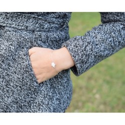 White Opal Hamsa Silver Bracelet | Bracelet Charms