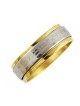 Stainless Steel Silver and Gold Ring with Engraved S... | Jewish Rings