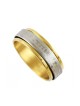 Stainless Steel Silver and Gold Ring with Engraved S... | Jewish Rings