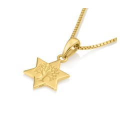 14K Gold Pendant Necklace Star of David ... | 14k Gold Judaica Jewelry