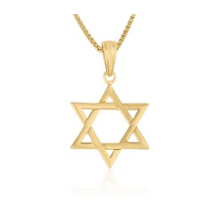 Collier en or 14 carats Étoile de forme classique... | Bijoux Judaica en or 14 carats
