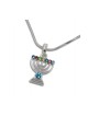 Collier Pendentif Plaqué Rhodium Menorah 7 Branches... | Pendentifs Menorah